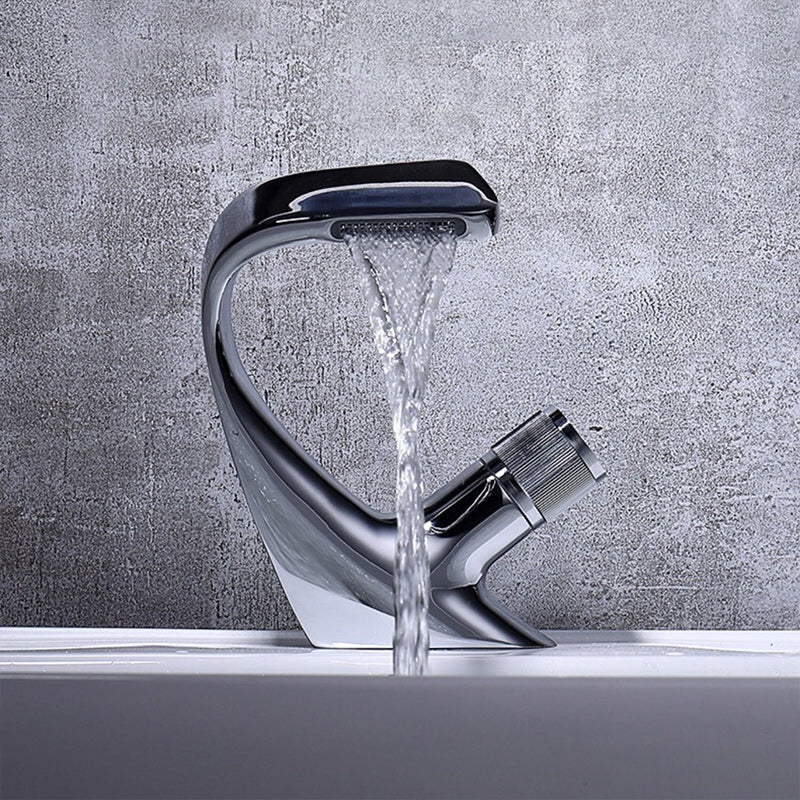 BowLift | Contemporary Container Copper Brass Knob Handle Low Arch Container Faucet