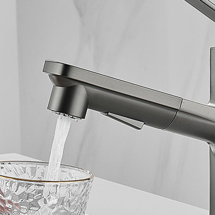 BowLift | Contemporary Container Faucet Lever Handles Low Arc Copper Container Faucet