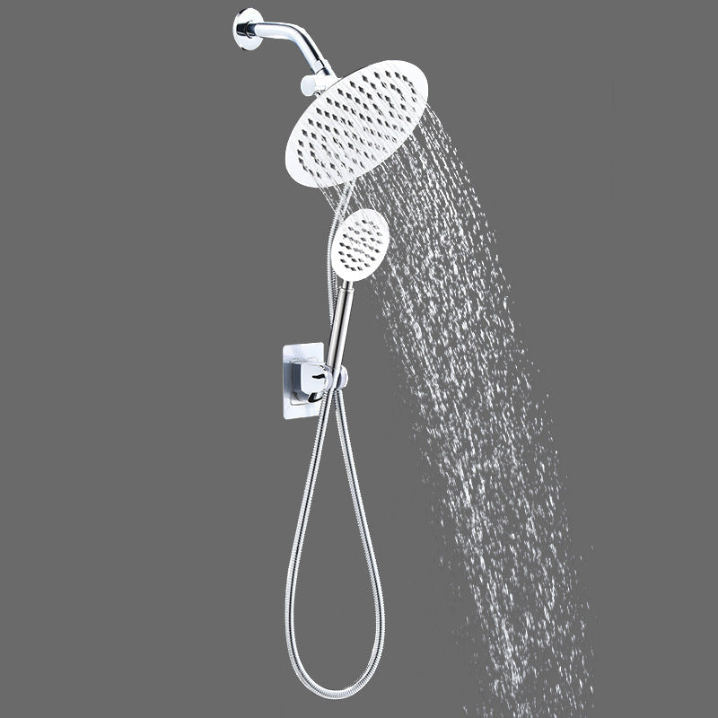 BowLift | Home Round Dual Shower Heads Modern Style Wall Mounted Metal Dual Shower