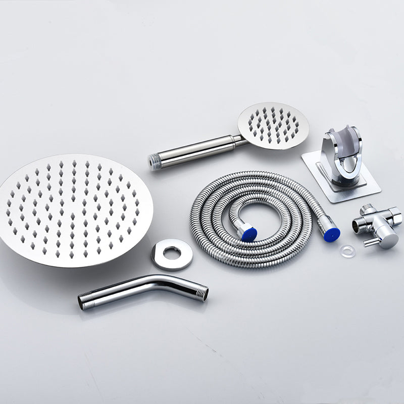 BowLift | Home Round Dual Shower Heads Modern Style Wall Mounted Metal Dual Shower
