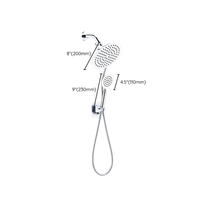 BowLift | Home Round Dual Shower Heads Modern Style Wall Mounted Metal Dual Shower