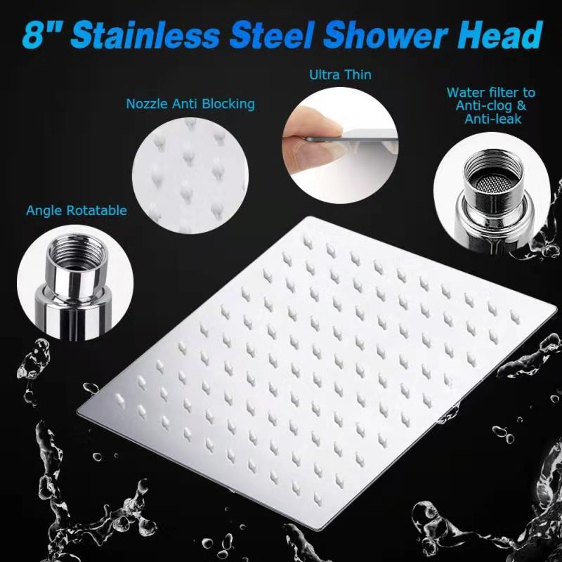 BowLift | Traditional Dual Showerhead Square Wall-Mounted Dual Shower