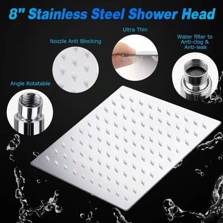 BowLift | Traditional Dual Shower Head Square Wall Mounted Dual Shower