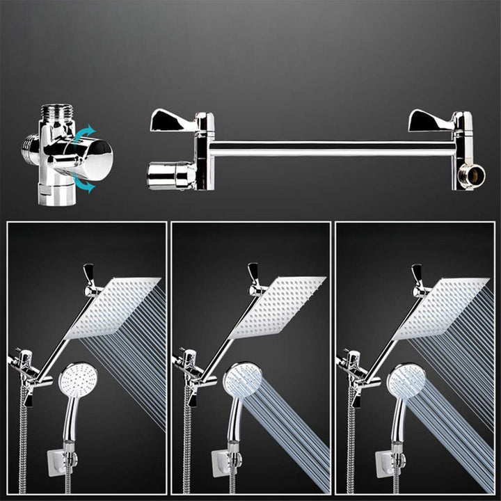 BowLift | Square Dual Shower Head Traditional Wall Mounted Metal Dual Shower Head