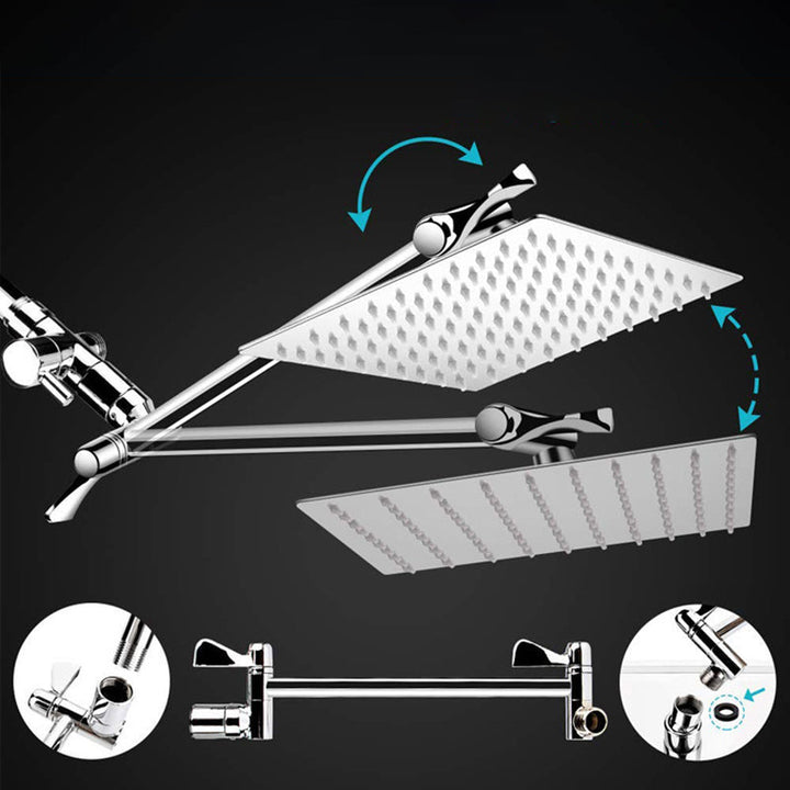 BowLift | Square Dual Shower Head Traditional Wall Mounted Metal Dual Shower Head
