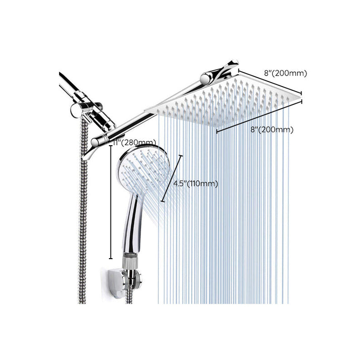 BowLift | Square Dual Shower Head Traditional Wall Mounted Metal Dual Shower Head
