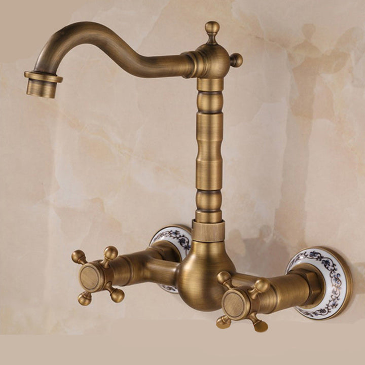 BowLift | Wall-mounted fitting Glam Style Bathroom tap with 2 handles