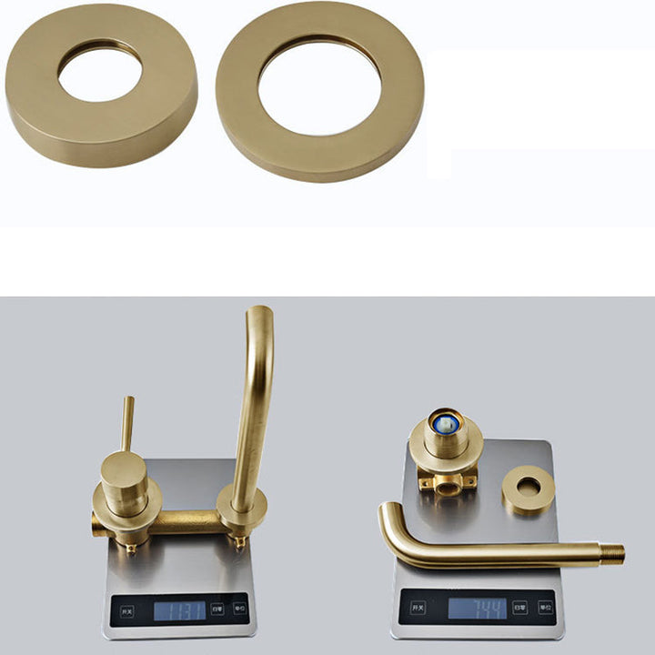 BowLift | Industrial bathroom faucet brass lever handles 2-hole faucets wall-mounted faucet