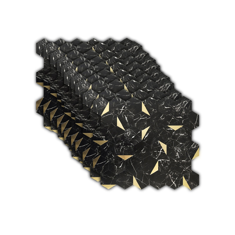 BowLift | Hexagonal Mosaic Tiles Metal Peel and Stick Tiles for Kitchen and Bathroom, 11.8" x 11.8"