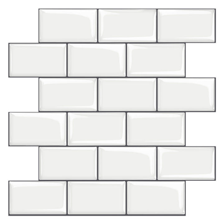 BowLift | 12"x 12" Resin Mosaic Tiles Square Self-Adhesive Tiles for Backsplash & Wall Tile