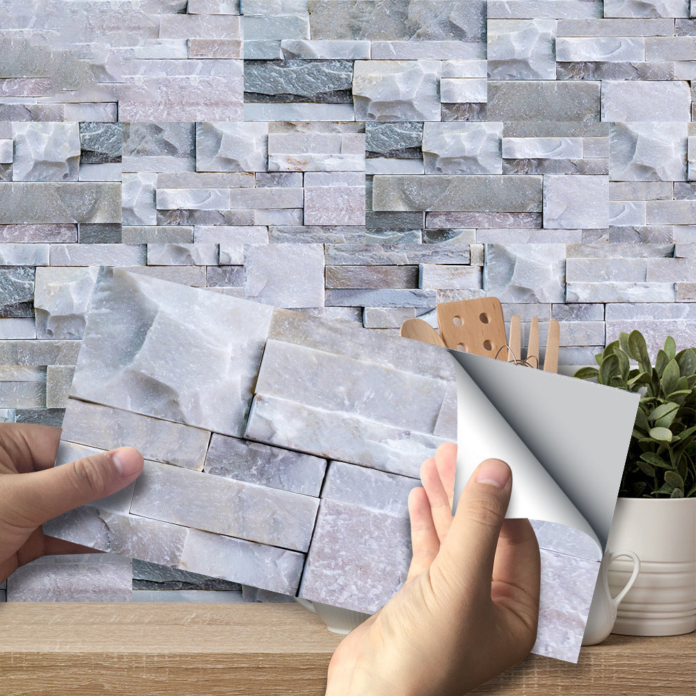 BowLift | Modern Gray PVC Peel and Stick Tiles Rectangular Stacked Stone Mosaic Tile