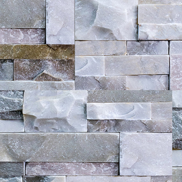 BowLift | Modern Gray PVC Peel and Stick Tiles Rectangular Stacked Stone Mosaic Tile