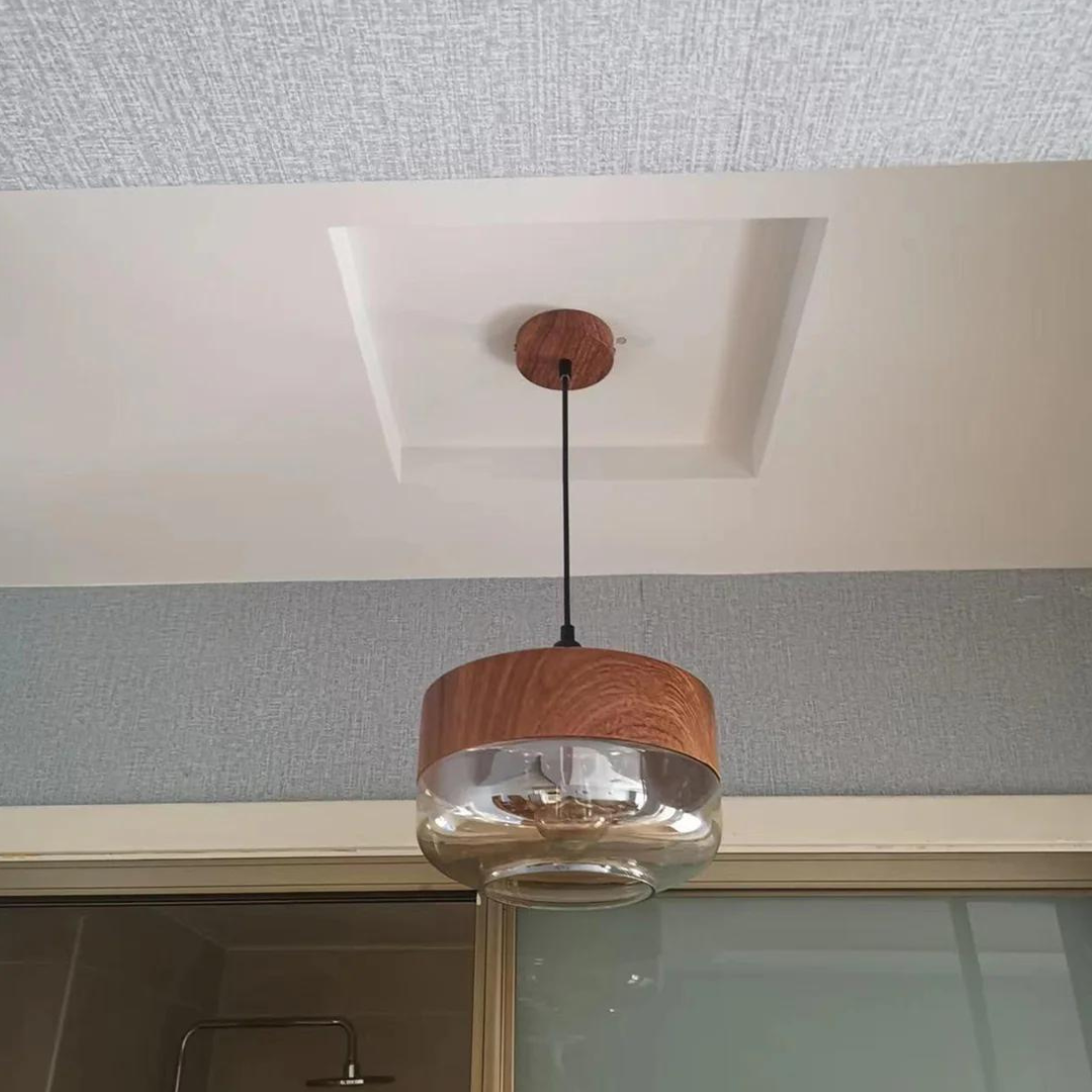 Stylish Scandinavian Wooden Ceiling Lamp - NordLuna | Bowlift
