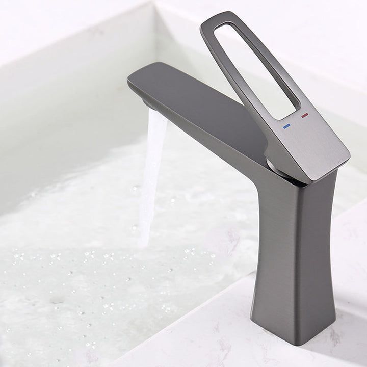 BowLift | Glam Vessel Sink Faucet Brass Lever Handles with Drain Assembly Sink Mixer
