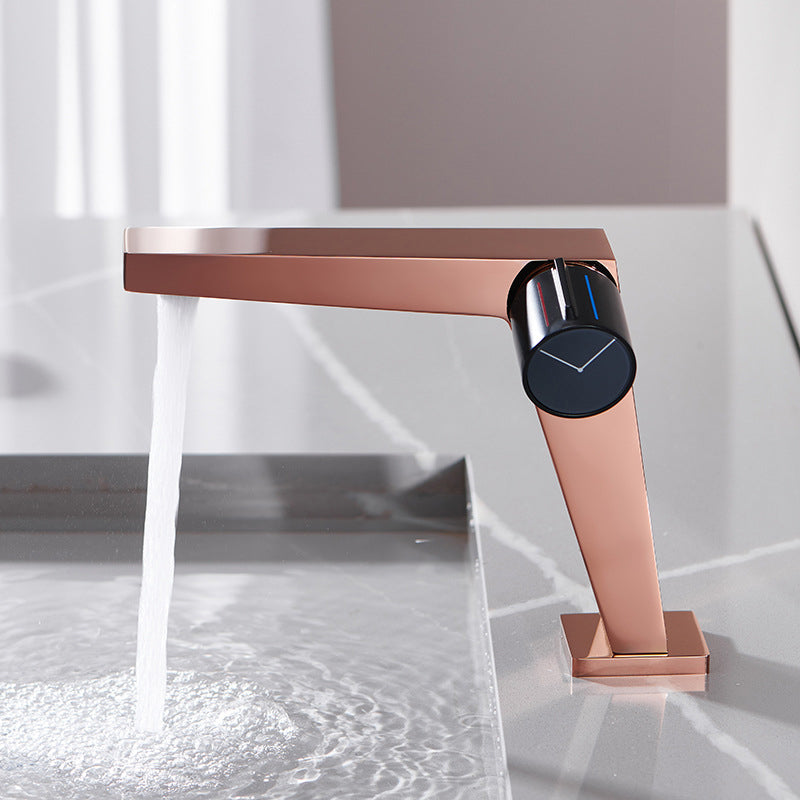 BowLift | Modern Bathroom Sink Faucet Brass Knob Handle Low Arc Basin Faucet