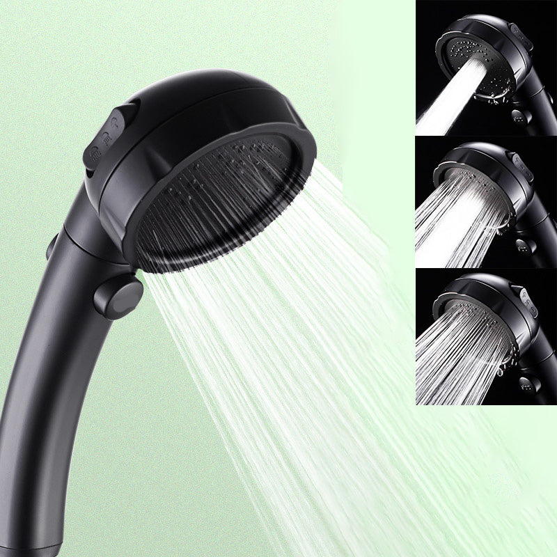 BowLift | Contemporary Shower Head Round Handheld Shower Head Combination in Black