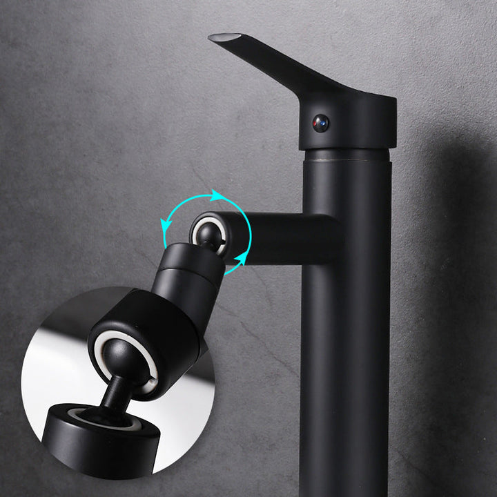BowLift | Modern Sink Faucet Copper Lever Handle Low Arc Pull Out Sink Faucet