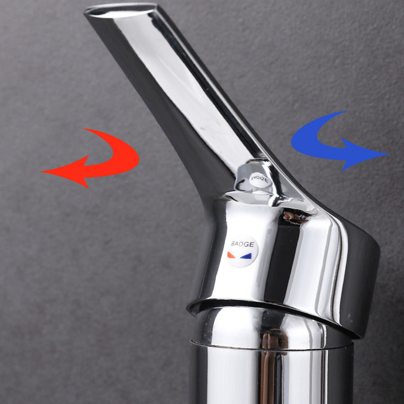 BowLift | Modern Sink Faucet Copper Lever Handle Low Arc Pull Out Sink Faucet