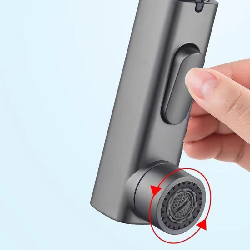 BowLift | Modern bathroom sink faucet with brass lever handles and swivel spout