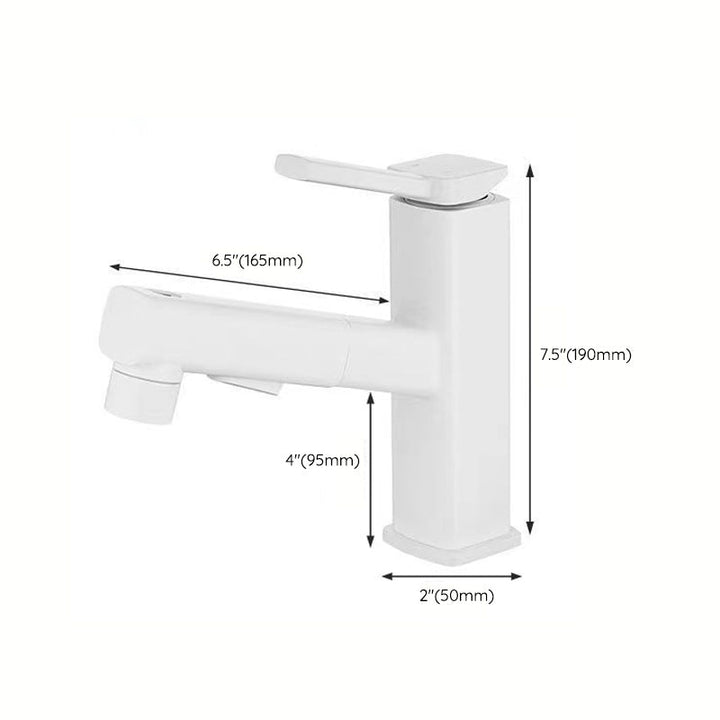BowLift | Modern bathroom sink faucet with brass lever handles and swivel spout