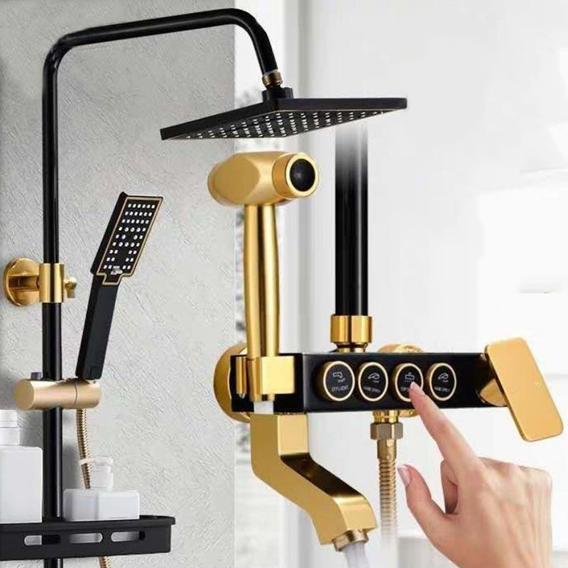 BowLift | Modern adjustable swivel shower head metal shower fixture on the wall