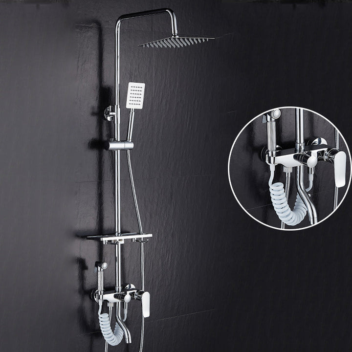 BowLift | Modern adjustable swivel shower head metal shower fixture on the wall