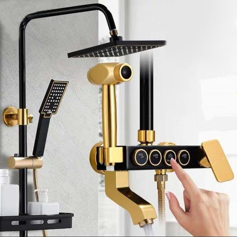 BowLift | Modern adjustable swivel shower head metal shower fixture on the wall