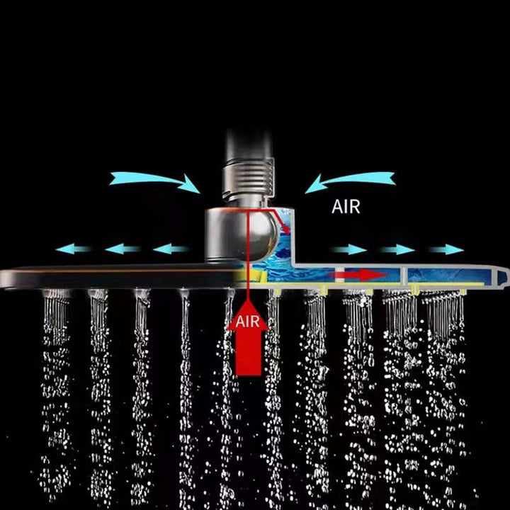 BowLift | Modern adjustable swivel shower head metal shower fixture on the wall