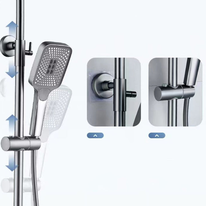 BowLift | Modern adjustable swivel shower head metal shower fixture on the wall