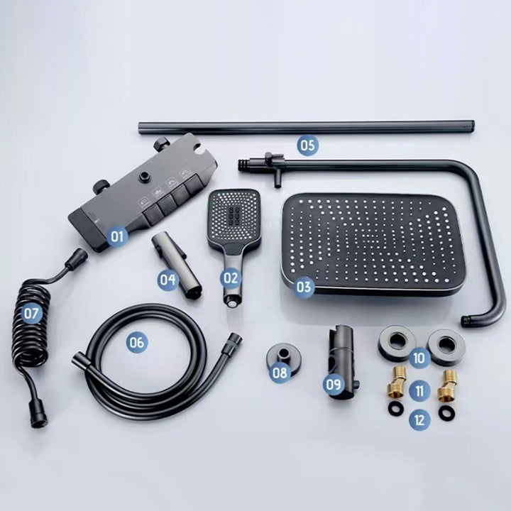 BowLift | Modern adjustable swivel shower head metal shower fixture on the wall