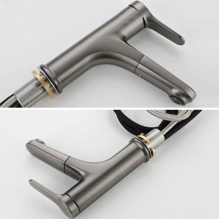BowLift | Modern Style Extendable Ship Faucet Copper Single Handle Sink Faucet for the Bathroom