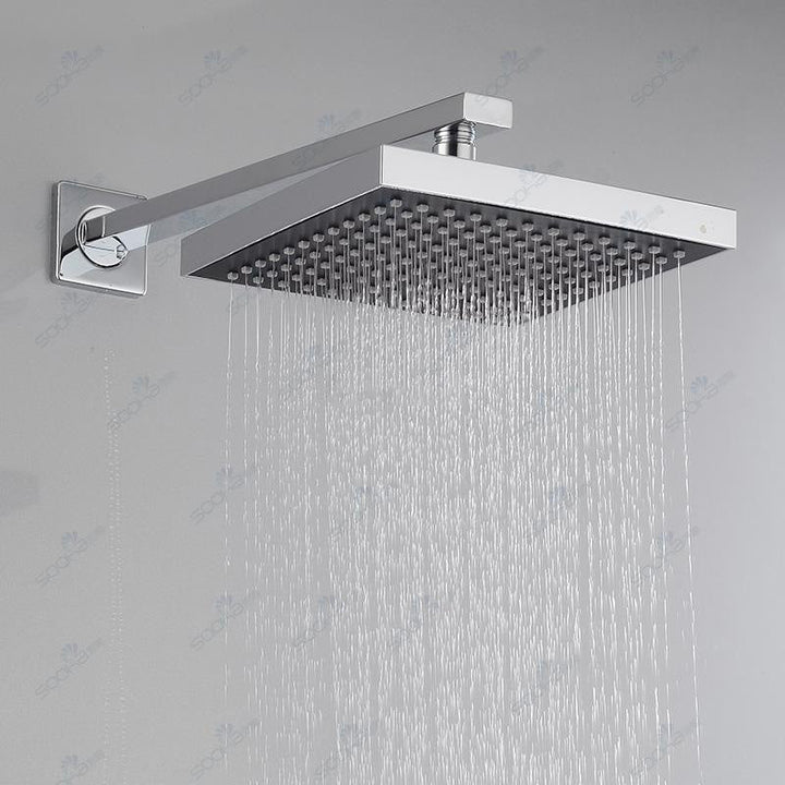 BowLift | Modern square fixed shower head with shower arm Wall-mounted shower head made of stainless steel
