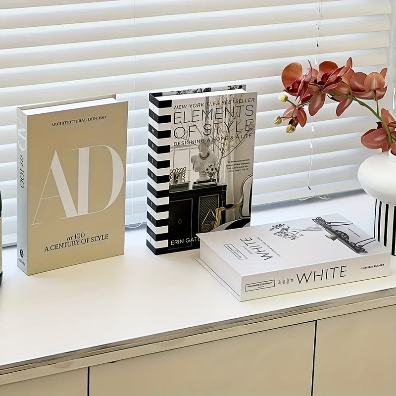 ChicDecor - Set of 3 Elegant Books for Interior Style Bowlift