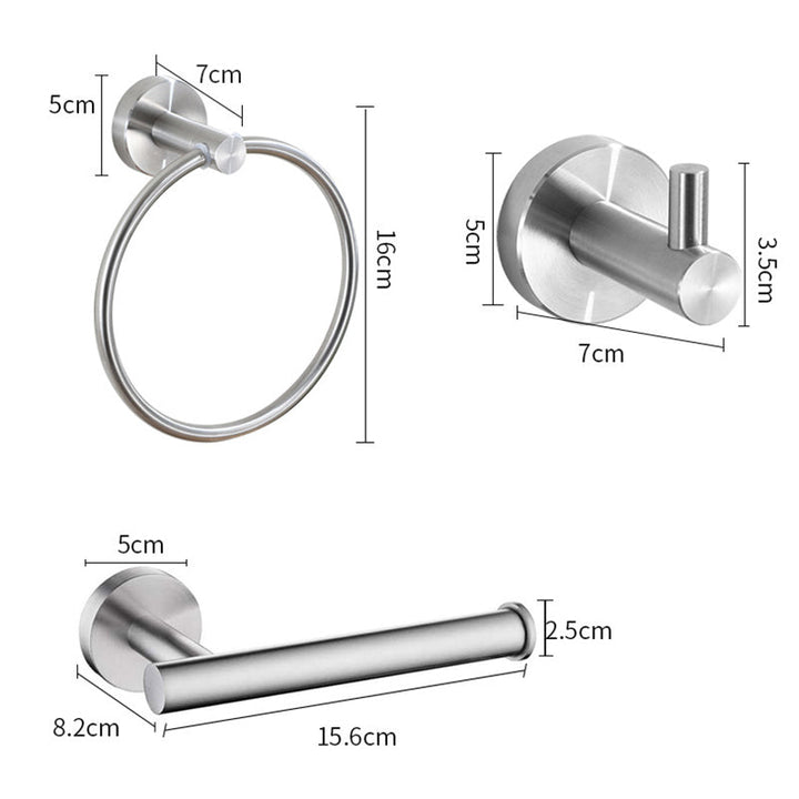 BowLift | Stainless Steel Bathroom Set 3-piece Modern Style Simple Bathroom Accessories Set