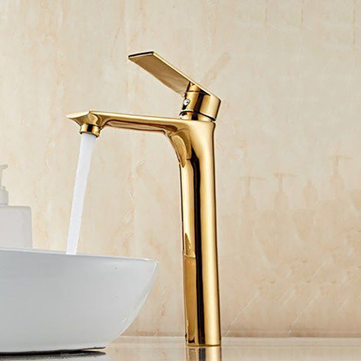 BowLift | Glam Vessel Sink Faucet Brass Lever Handles with Water Hose Sink Fitting