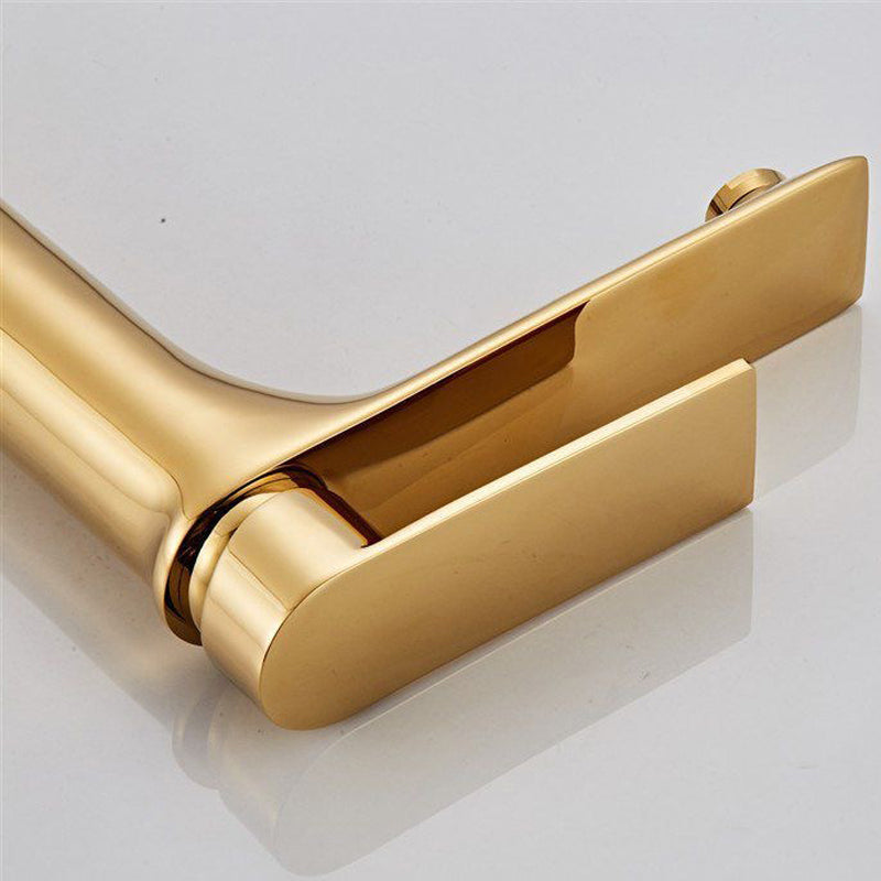 BowLift | Glam Vessel Sink Faucet Brass Lever Handles with Water Hose Sink Fitting