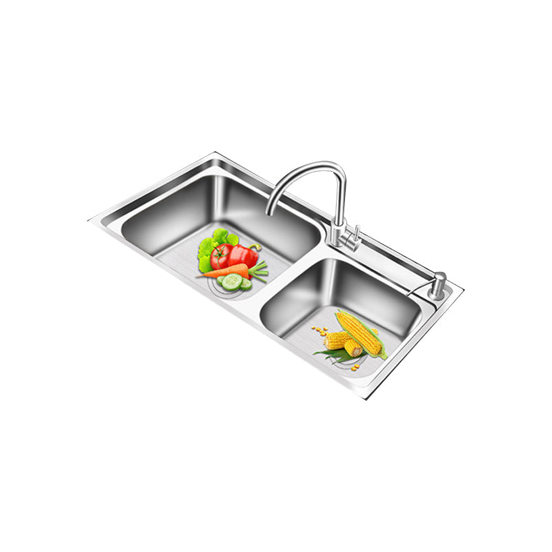 BowLift | Modern Style Kitchen Sink Stainless Steel 2 Holes Top Mount Kitchen Sink