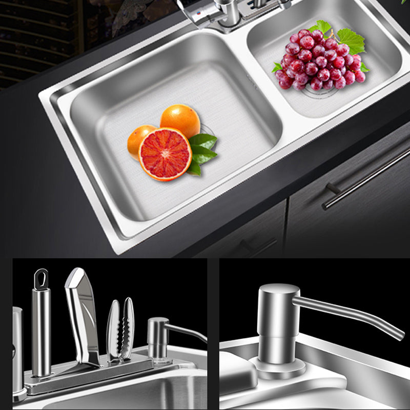 BowLift | Modern Style Kitchen Sink Stainless Steel 2 Holes Top Mount Kitchen Sink