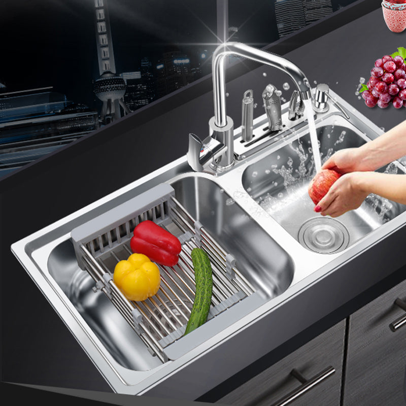 BowLift | Modern Style Kitchen Sink Stainless Steel 2 Holes Top Mount Kitchen Sink
