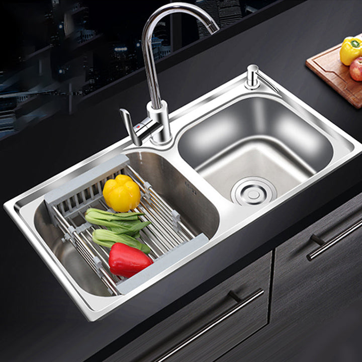 BowLift | Modern Style Kitchen Sink Stainless Steel 2 Holes Top Mount Kitchen Sink