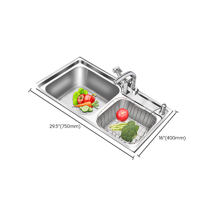 BowLift | Modern Style Kitchen Sink Stainless Steel 2 Holes Top Mount Kitchen Sink
