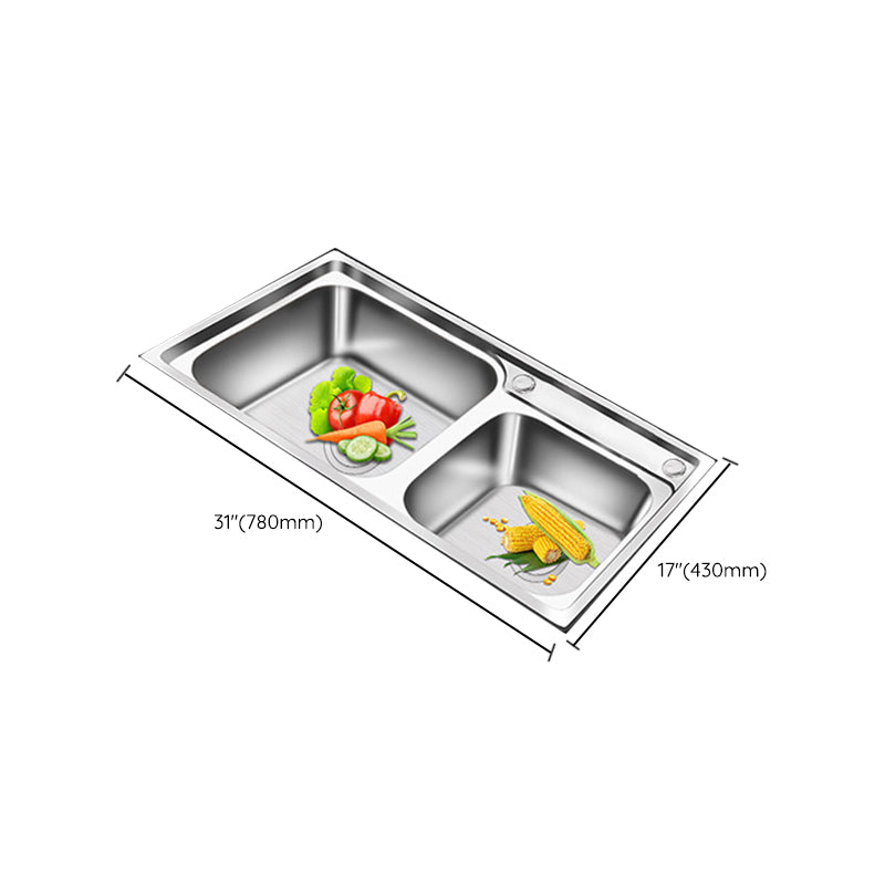 BowLift | Modern Style Kitchen Sink Stainless Steel 2 Holes Top Mount Kitchen Sink