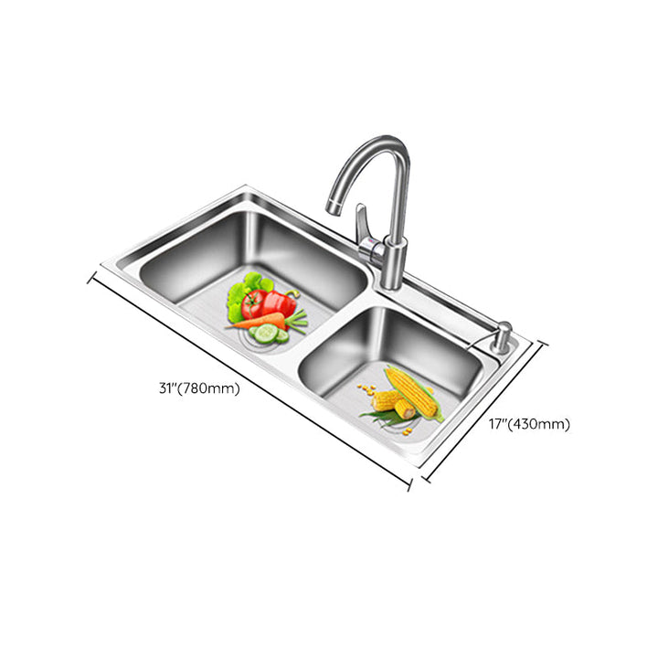 BowLift | Modern Style Kitchen Sink Stainless Steel 2 Holes Top Mount Kitchen Sink