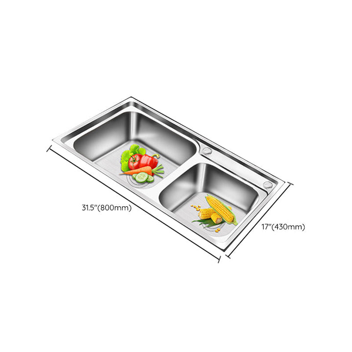 BowLift | Modern Style Kitchen Sink Stainless Steel 2 Holes Top Mount Kitchen Sink