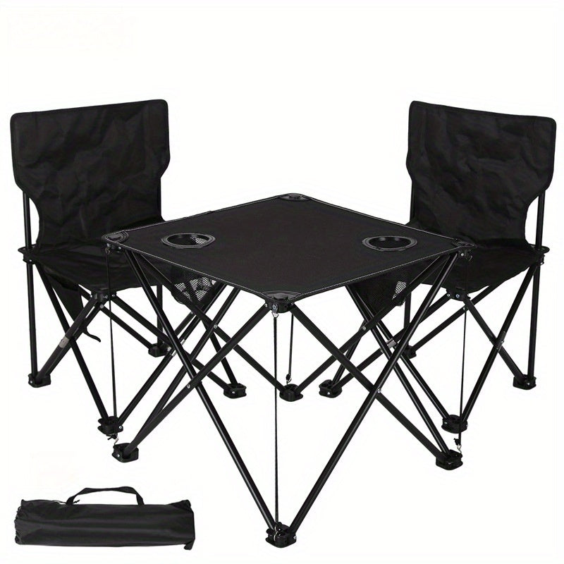 BowLift | Foldable Garden Seating Group Campafleur | 2 Chairs & 1 Table | Floral Pattern | Portable & Weatherproof