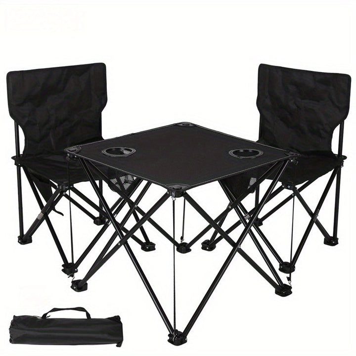 BowLift | Foldable Garden Seating Group Campafleur | 2 Chairs & 1 Table | Floral Pattern | Portable & Weatherproof