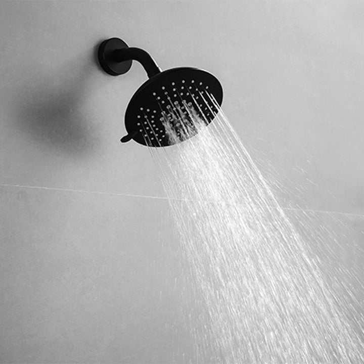 BowLift | Round Fest Shower Head Matte Black 5 Spray Patterns Wall Mounted Shower Head