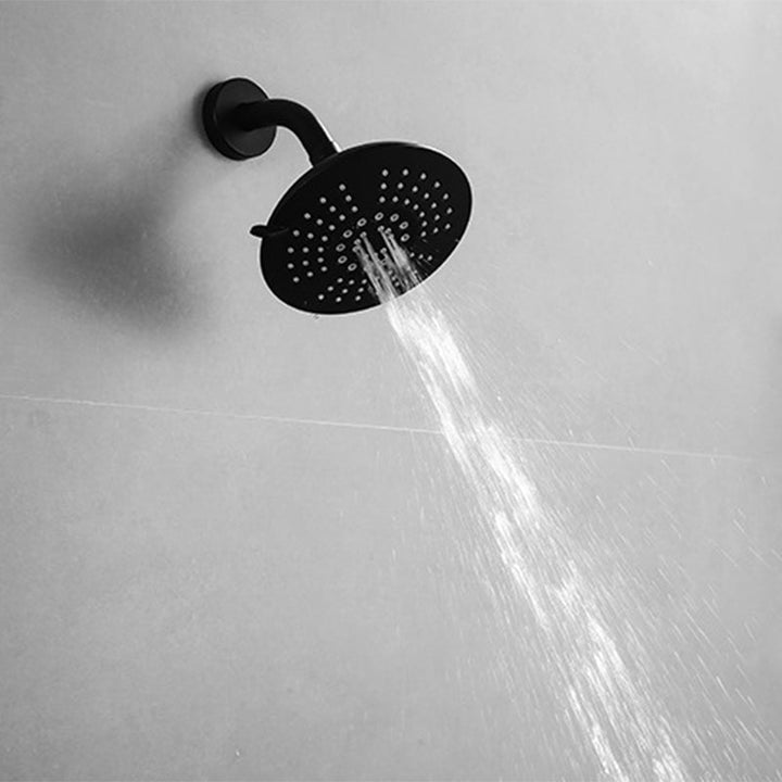 BowLift | Round Fest Shower Head Matte Black 5 Spray Patterns Wall Mounted Shower Head