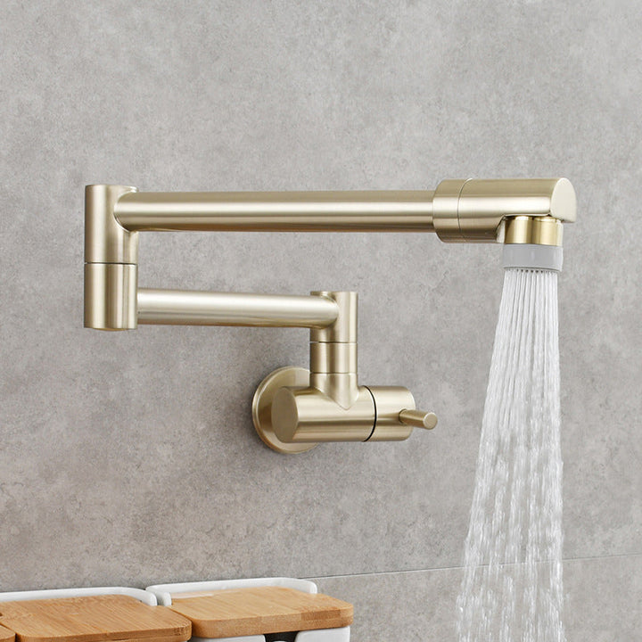 BowLift | Modern Pull-down Faucet Single Handle Wall Mounted Pot Filler Low Profile 1 Holder Filler