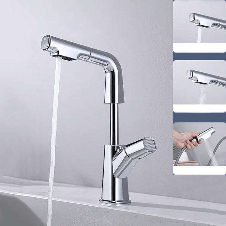 BowLift | Modern Vessel Sink Faucet Brass Lever Handles Swivel Spout Sink Faucet